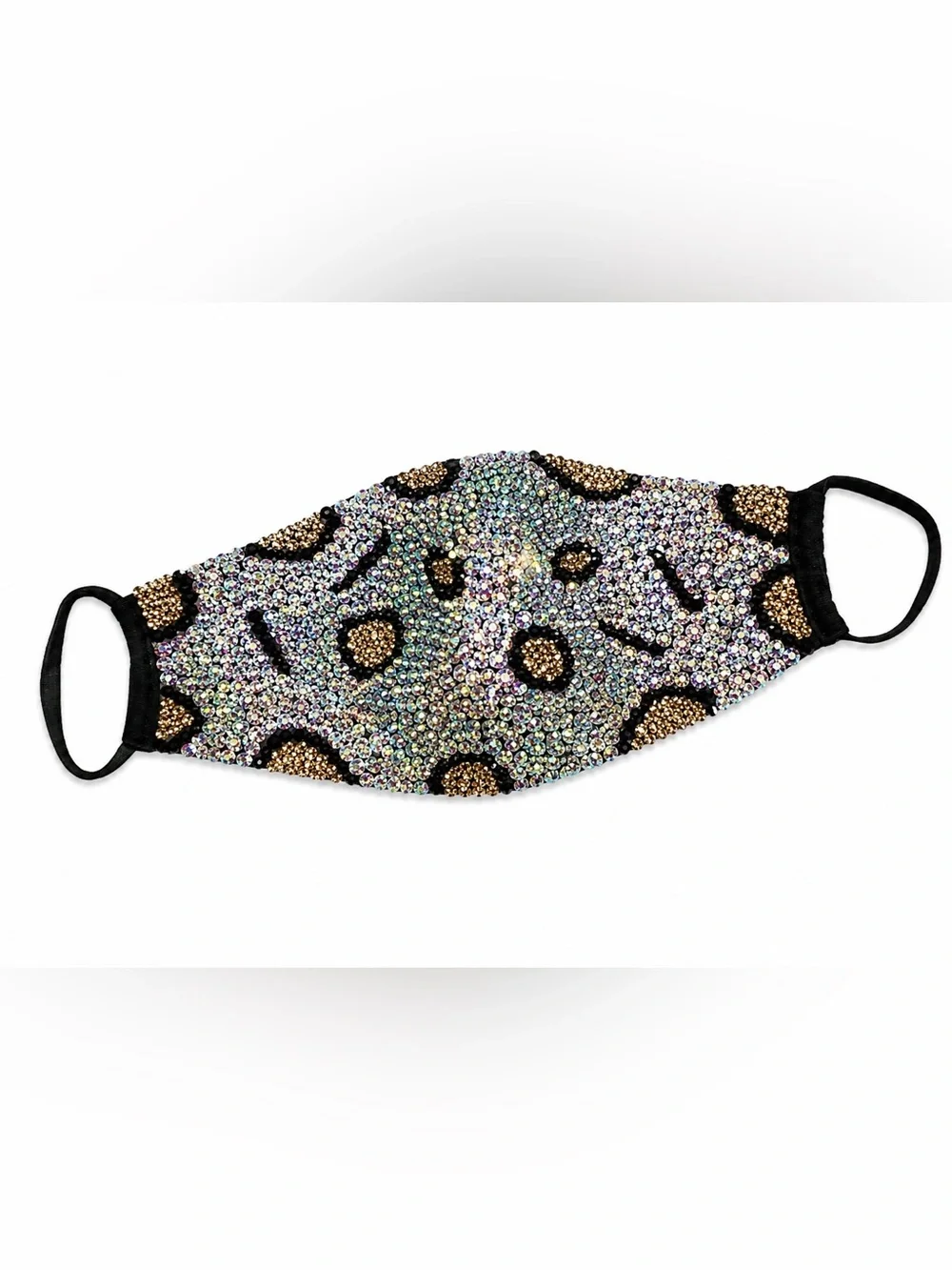 Leopard Print Rhinestone Face Mask New Halloween Cosplay Costume